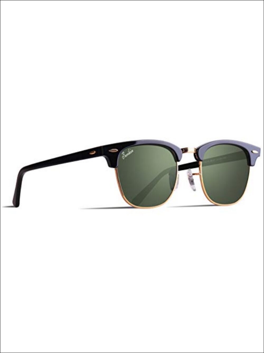 Browline Sunglasses with Glass Lenses UV400 Retro Square